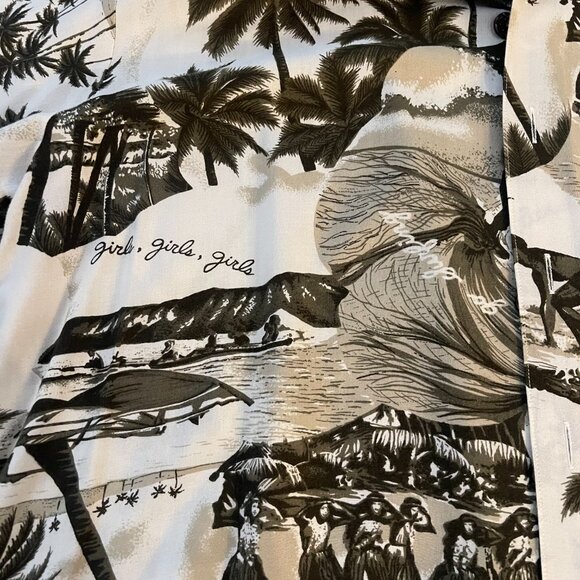 Hana Bay Island Style Rayon Aloha Shirt Scenic Print (M) - Picture 3 of 8